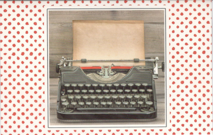 Blanco wenskaart met oude typemachine