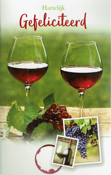 Wonderbaar Felicitatiekaart met rode wijn speciaal voor mannen VV-68