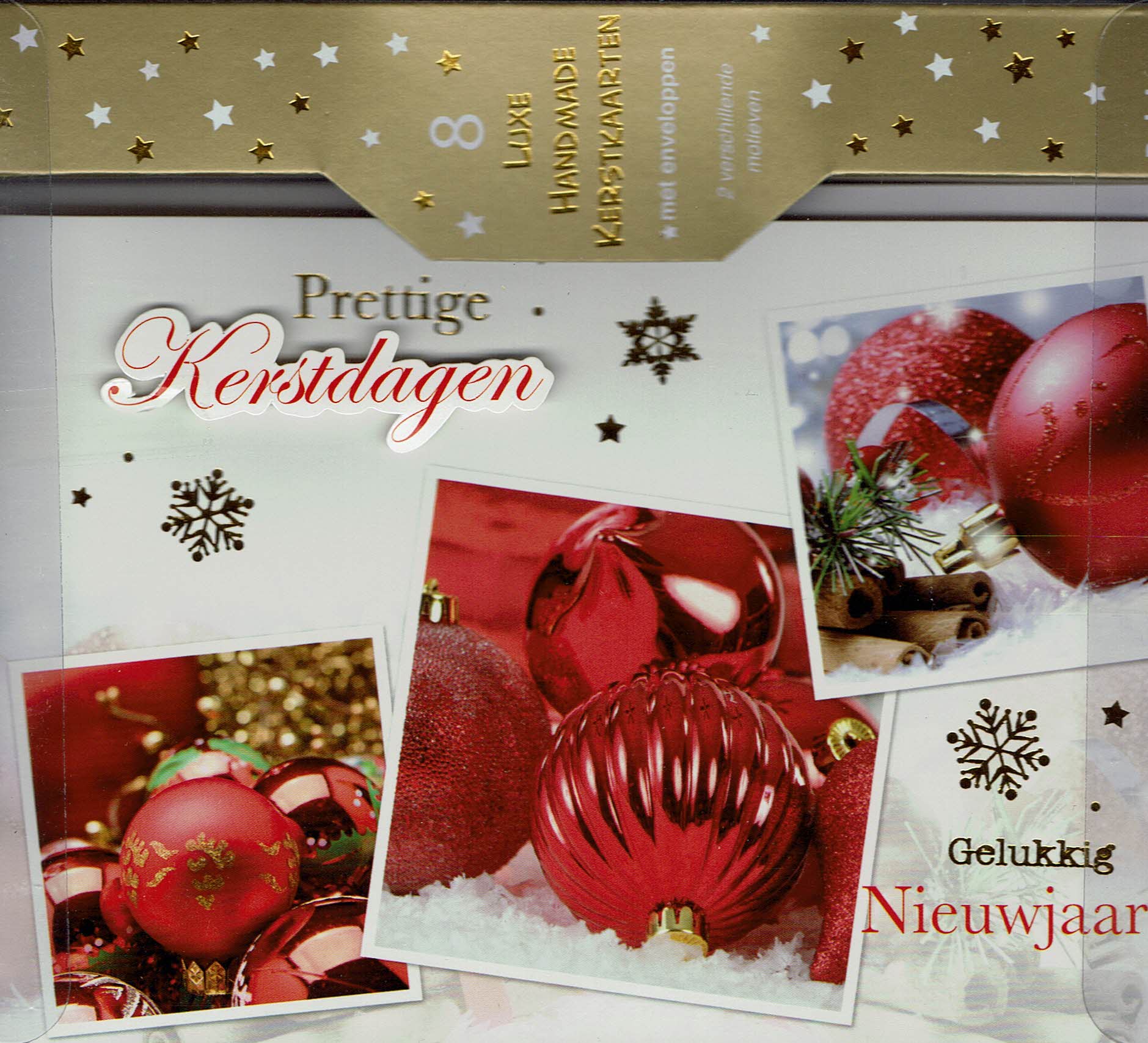 Sfeervolle handmade kerstkaarten met rode kerst decoratie