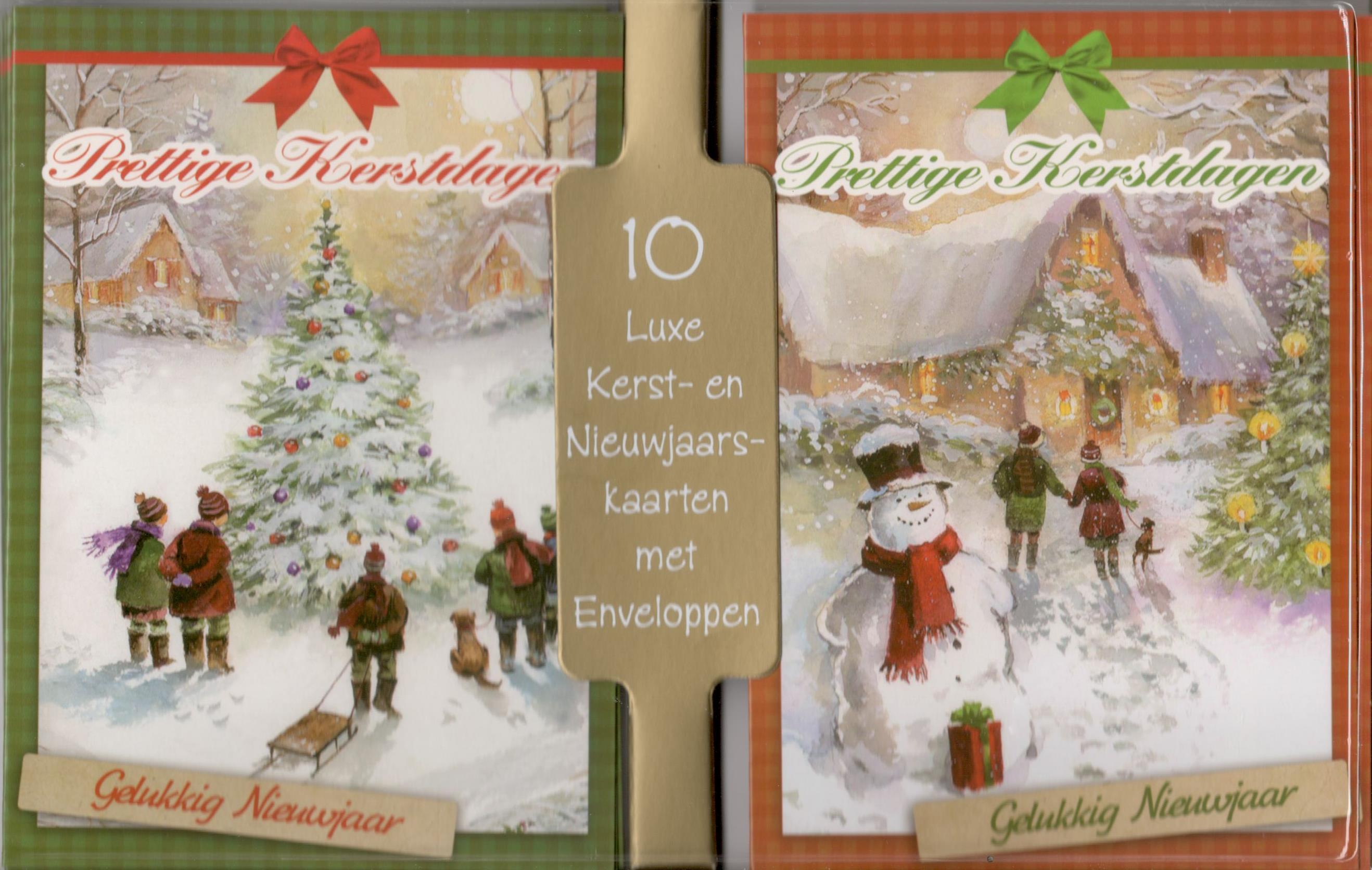 nostalgische kerstkaarten per 10 verpakt