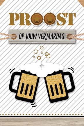 Verwonderlijk Verjaardagskaart mannen Proost op jeouw verjaardag! YZ-89