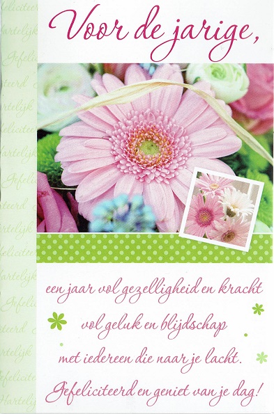 Onwijs Verjaardagskaart met tekst en bloemen | Wenskaartenshop ZK-32