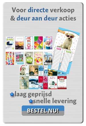 Wenskaarten voor directe verkoop en deur aan deur acties