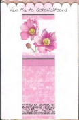 Van harte Gefeliciteerd!   Luxe kaart van hoogwaardige kwaliteit met glitter en gekleurde envelop afm. 22cm - 12cm (binnen het postformaat)