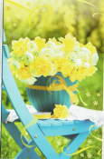 Blanco bloemenkaart met gele bloemen