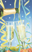 Blanco feestelijke kaart met champagne