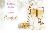 Feestelijke kaart voor Nieuwjaar met champagn