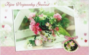 Fijne verjaardag gewenst- bloemenkaart