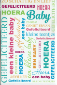 Geboorte letterkaart met leuke zinnetjes