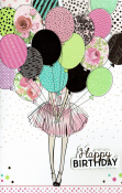Illustratie BirthDay kaart met ballonnen.