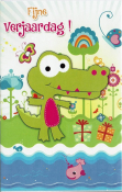 leuke kinderkaart met krokodil :Fijne verjaardag