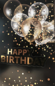 Opvallende Happy Birthday kaart met ballonnen.