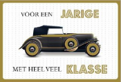 verjaardagskaart met auto en tekst
