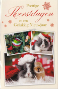 kerstkaartje met konijntjes