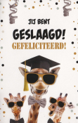 geslaagd giraffen met accessoires en confetti