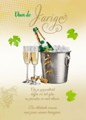 Grote verjaardagskaart met fles champagne