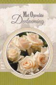 Rouwkaart met wit roosachtige rozen