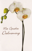 Rouwkaart met twee witte bloemen
