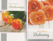 Rouwkaarten met oranje bloemen beide kanten