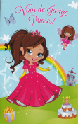 Verjaardagskaart met een bruin harige prinses