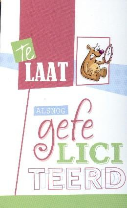 Sorry, te laat... Alsnog gefeliciteerd