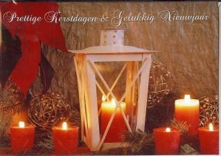 Mooie kerstkaartjes met rode kaarsen 