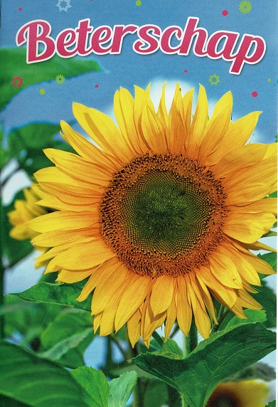 Beterschapskaart met zonnebloemen