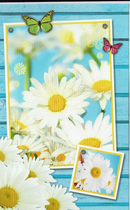 Blanco kaartje met mooie witte bloemen