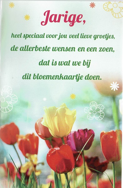 Bloemenkaart met mooie tekst