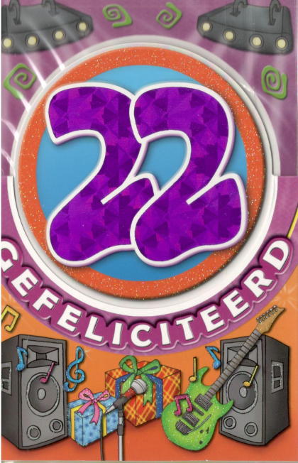verjaardagskaart 22 jaar