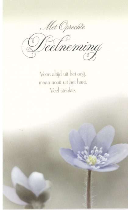 Condoleancekaart met bloemen en troostende tekst