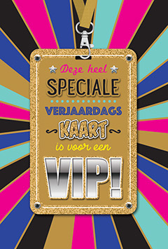 Deze speciale verjaardagskaart is voor een VIP