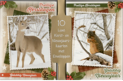 dieren kerstkaarten met herten en eekhoorns