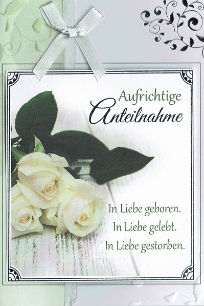 Duitse rouwkaart Aufrichtige Anteilnahme