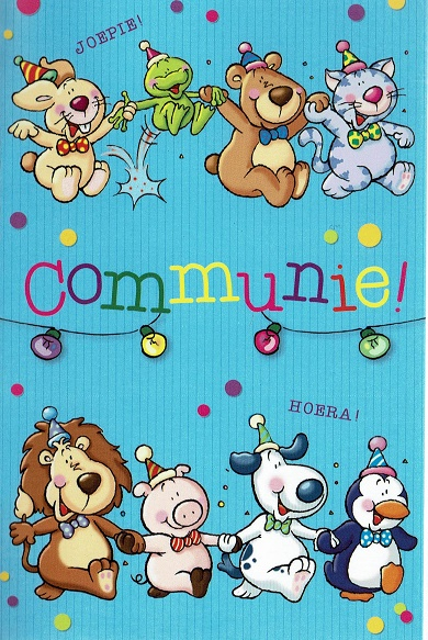 Eerste communiekaartjes met dieren