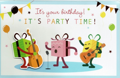 Engelse verjaardagskaart It's your birthday! It's party Time