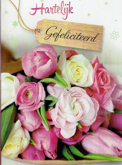 Felicitatiekaart met boeket bloemen