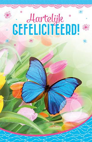 Felicitatiekaart met mooie vlinder