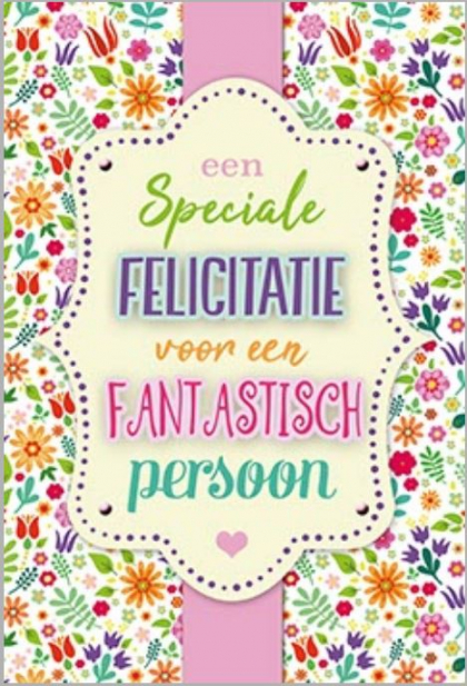 felicitatiekaart bloemenprint