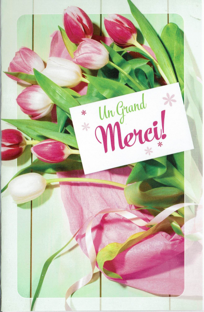 Franstalige bedanktkaart voor vrouwen met tulpen