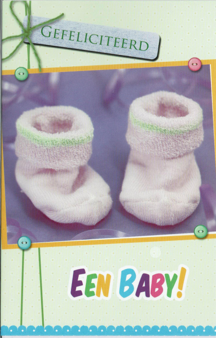 Gefeliciteerd kaart met baby sokjes