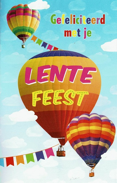 Gefeliciteerd met je Lentefeest - kleurrijke luchtballonnen
