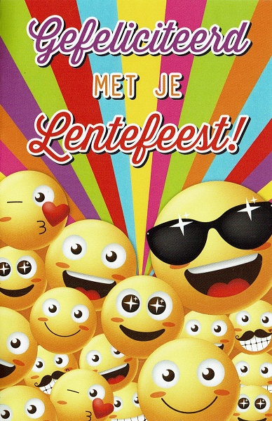 Gefeliciteerd met je Lentefeest - Vrolijke smileys