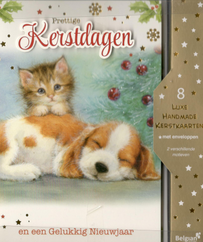 Getekende kerstkaarten met dieren