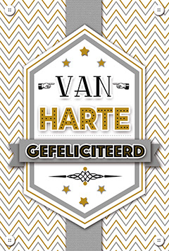 Goud zwarte felicitatiekaart