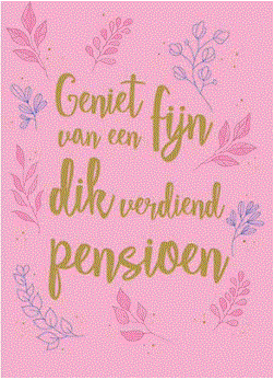 Grote roze pensioenkaart A4