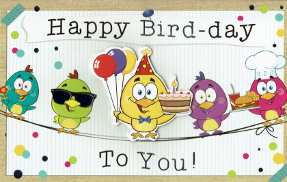 Happy Birthday kaart met birds.