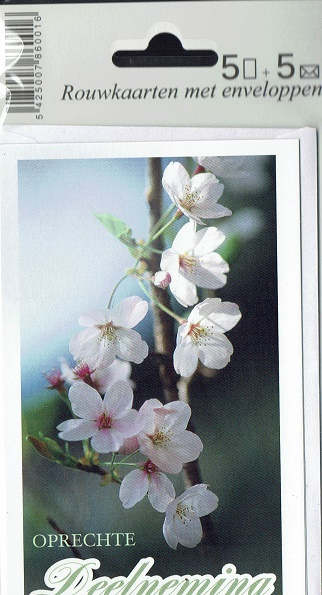  kleine rouwkaartjes met afbeelding van bloemen