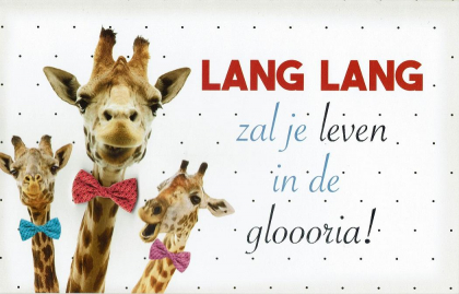 LANG LANG zal je leven verjaardagskaart met giraffen.