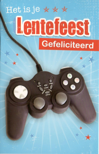 Lentefeest kaart met gameconsole